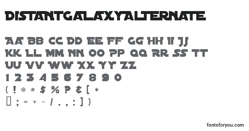 Schriftart DistantGalaxyAlternate – Alphabet, Zahlen, spezielle Symbole