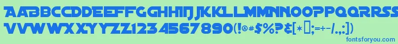 フォントDistantGalaxyAlternate – 青い文字は緑の背景です。