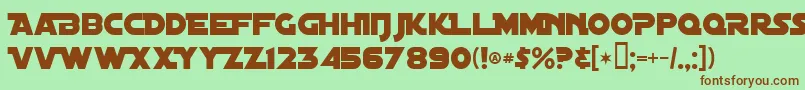 DistantGalaxyAlternate Font – Brown Fonts on Green Background