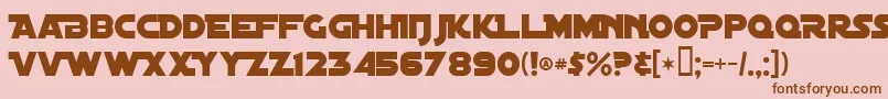 Fonte DistantGalaxyAlternate – fontes marrons em um fundo rosa