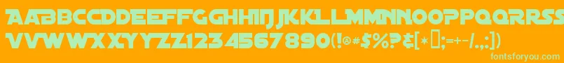 Weitere Informationen zur DistantGalaxyAlternate-Schriftart DistantGalaxyAlternate-Schriftart – Grüne Schriften auf orangefarbenem Hintergrund