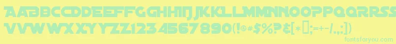 DistantGalaxyAlternate-Schriftart – Grüne Schriften auf gelbem Hintergrund