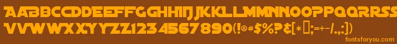 Więcej informacji o czcionce DistantGalaxyAlternate Czcionka DistantGalaxyAlternate – pomarańczowe czcionki na brązowym tle