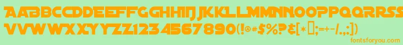 DistantGalaxyAlternate Font – Orange Fonts on Green Background