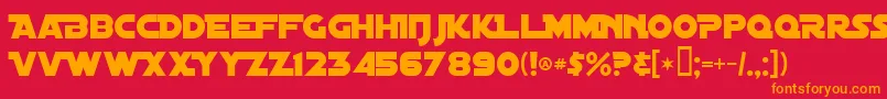 DistantGalaxyAlternate Font – Orange Fonts on Red Background