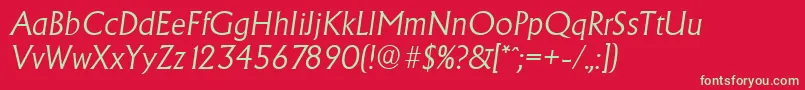 AdelonserialLightItalic Font – Green Fonts on Red Background