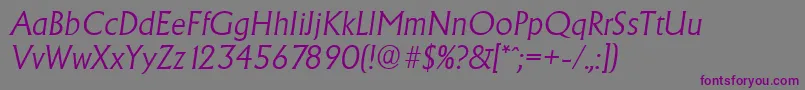 Police AdelonserialLightItalic – polices violettes sur fond gris