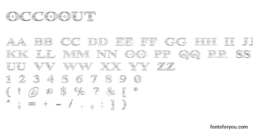 Czcionka Occoout – alfabet, cyfry, specjalne znaki