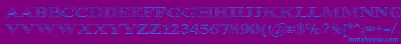 Occoout Font – Blue Fonts on Purple Background