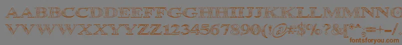 Occoout-Schriftart – Braune Schriften auf grauem Hintergrund
