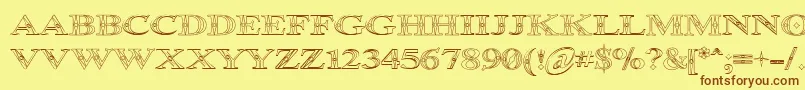 Occoout Font – Brown Fonts on Yellow Background
