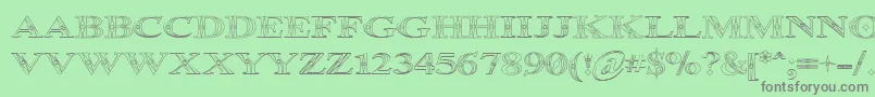 フォントOccoout – 緑の背景に灰色の文字