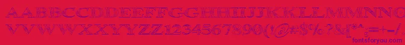 Occoout-Schriftart – Violette Schriften auf rotem Hintergrund