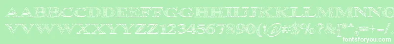 Occoout Font – White Fonts on Green Background