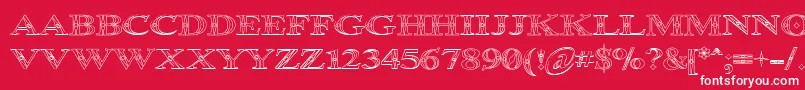Шрифт Occoout – белые шрифты на красном фоне