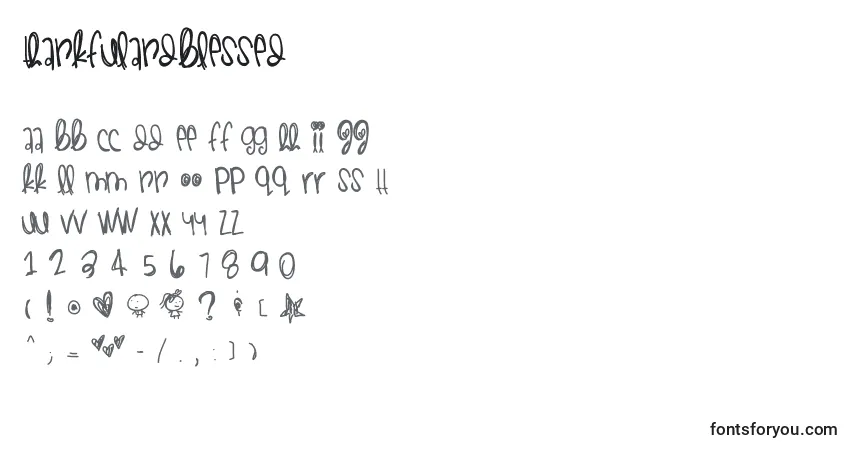 Czcionka Thankfulandblessed – alfabet, cyfry, specjalne znaki