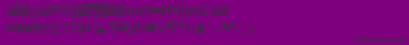 フォントThankfulandblessed – 紫の背景に黒い文字