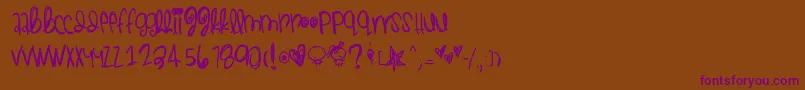 Thankfulandblessed Font – Purple Fonts on Brown Background