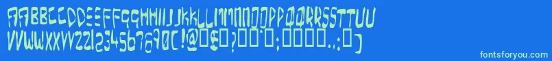 Overe Font – Green Fonts on Blue Background