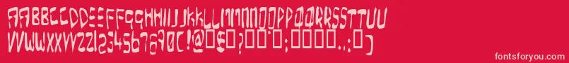 フォントOvere – 赤い背景にピンクのフォント