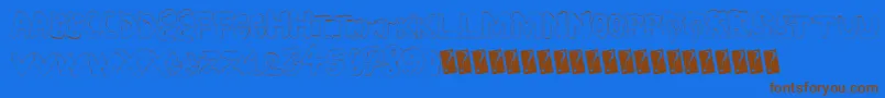 Statusupdate Font – Brown Fonts on Blue Background