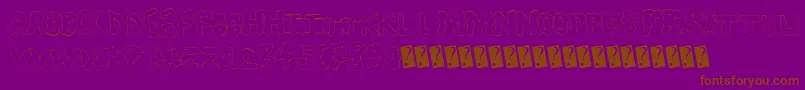 Statusupdate-Schriftart – Braune Schriften auf violettem Hintergrund