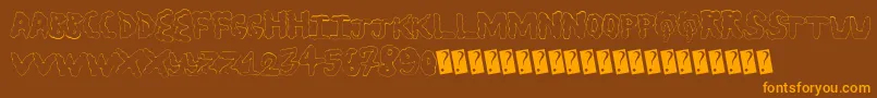 Statusupdate Font – Orange Fonts on Brown Background