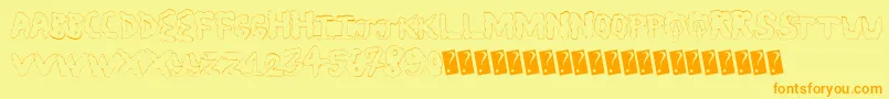 Statusupdate Font – Orange Fonts on Yellow Background