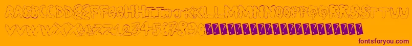 Statusupdate-Schriftart – Violette Schriften auf orangefarbenem Hintergrund
