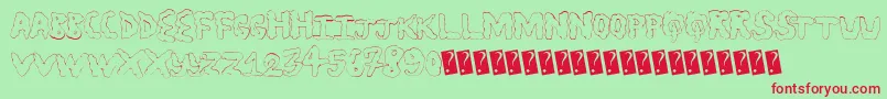 Statusupdate Font – Red Fonts on Green Background