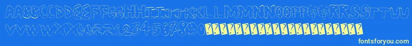 Statusupdate Font – Yellow Fonts on Blue Background