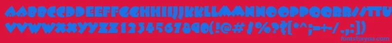 BeetlejuiceRegular Font – Blue Fonts on Red Background