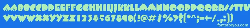 BeetlejuiceRegular Font – Green Fonts on Blue Background