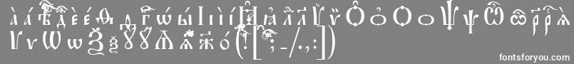 フォントIrmologionIeucsSpacedout – 灰色の背景に白い文字