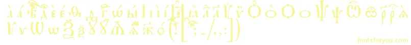 IrmologionIeucsSpacedout Font – Yellow Fonts on White Background