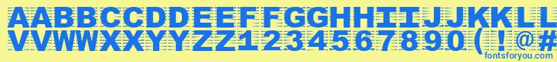 Oszicf Font – Blue Fonts on Yellow Background