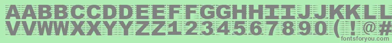 フォントOszicf – 緑の背景に灰色の文字