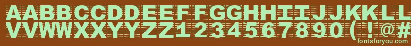 Oszicf Font – Green Fonts on Brown Background