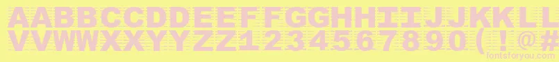 Oszicf-fontti – vaaleanpunaiset fontit keltaisella taustalla