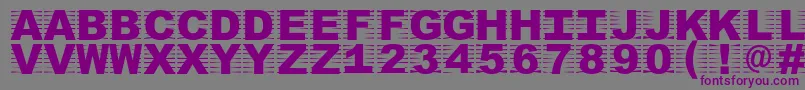 フォントOszicf – 紫色のフォント、灰色の背景