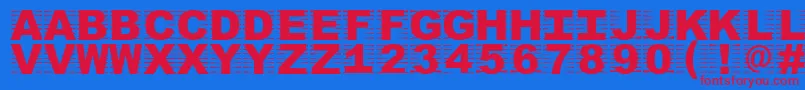 Oszicf Font – Red Fonts on Blue Background