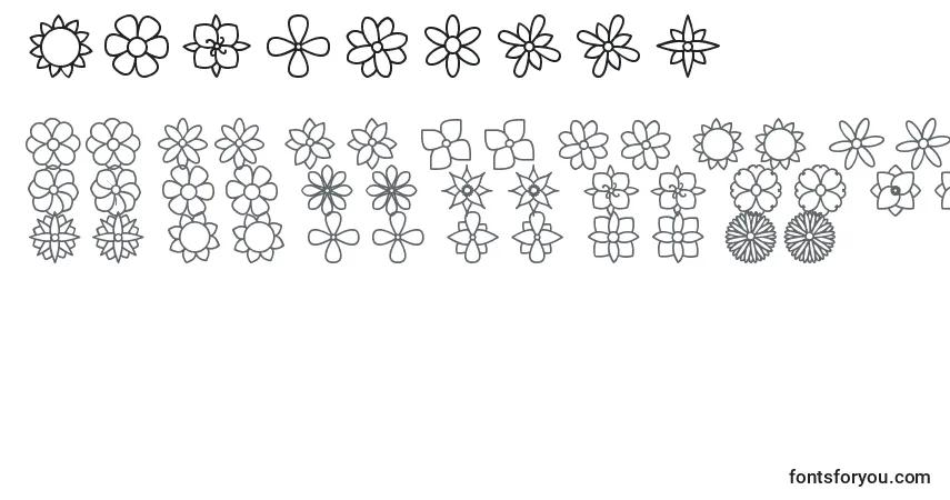 A fonte FlowersSt – alfabeto, números, caracteres especiais