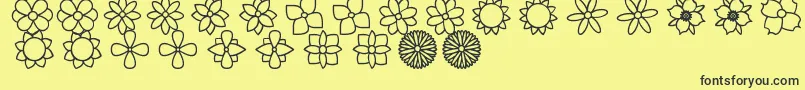 Fonte FlowersSt – fontes pretas em um fundo amarelo