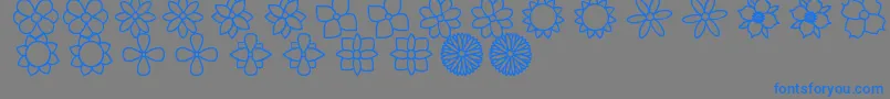 FlowersSt-Schriftart – Blaue Schriften auf grauem Hintergrund