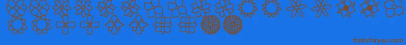 FlowersSt Font – Brown Fonts on Blue Background