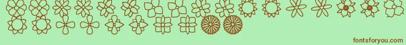 FlowersSt Font – Brown Fonts on Green Background