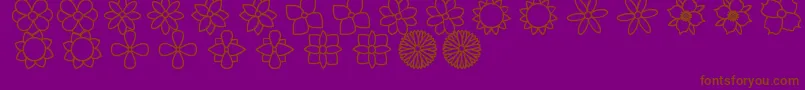 FlowersSt Font – Brown Fonts on Purple Background