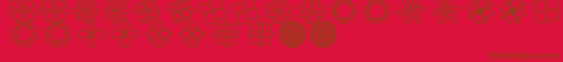 FlowersSt Font – Brown Fonts on Red Background