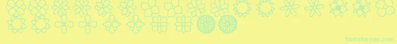 FlowersSt Font – Green Fonts on Yellow Background