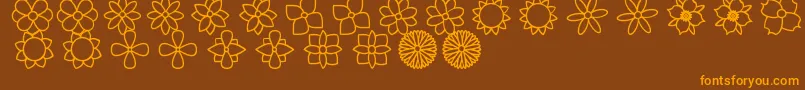 FlowersSt Font – Orange Fonts on Brown Background